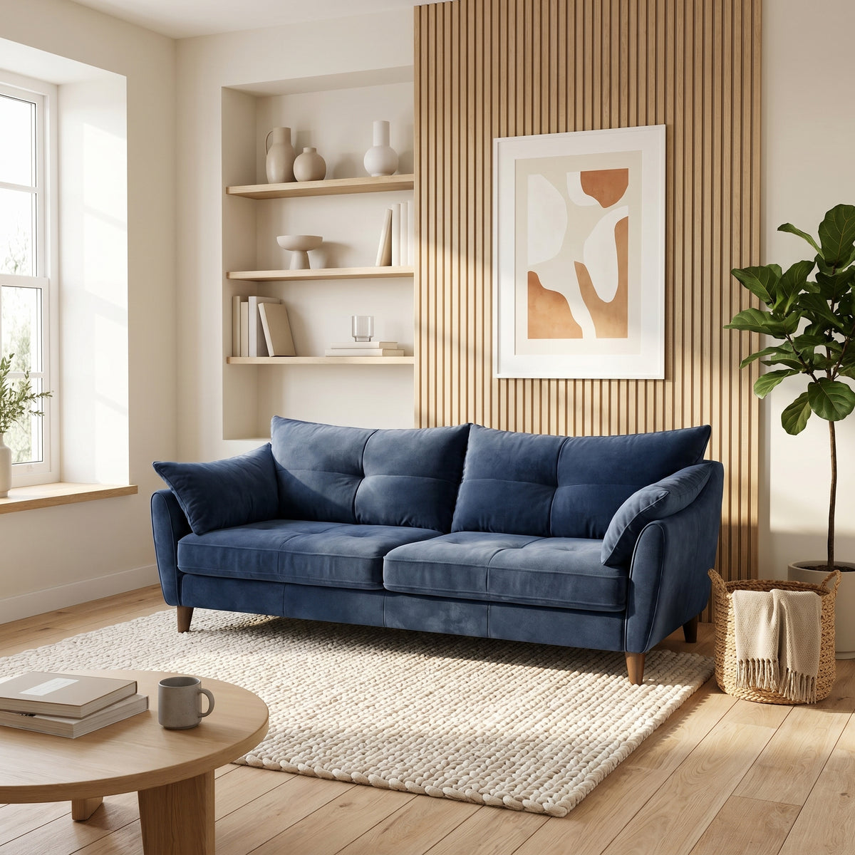 Zara 4 Seater Sofa - 4 Seater Sofa — Plush Navy, gallery image 1