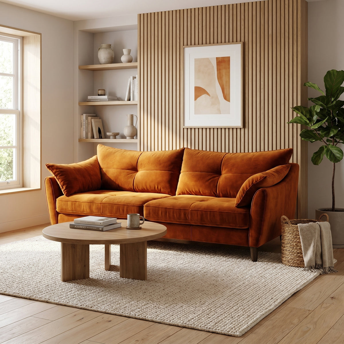 Zara 4 Seater Sofa - 4 Seater Sofa — Plush Marmalade, gallery image 1