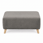 Zara Footstool - Footstool Footstools Sterling Home 24 Plush Silver Light Feet