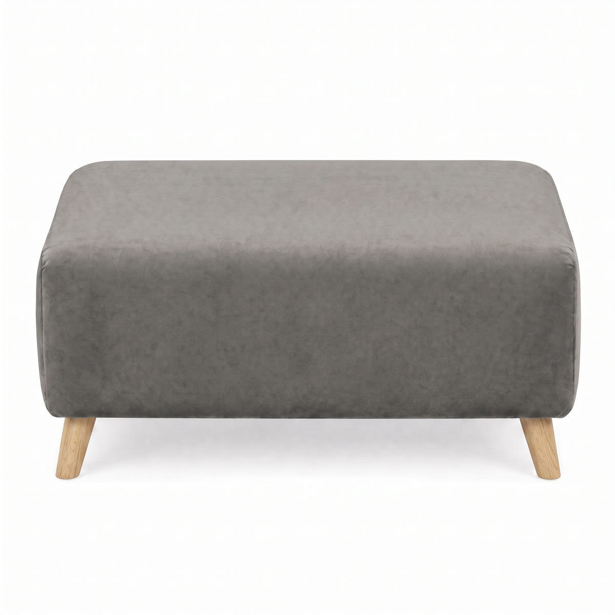 Zara Footstool - Footstool Footstools Sterling Home 24 Plush Silver Light Feet