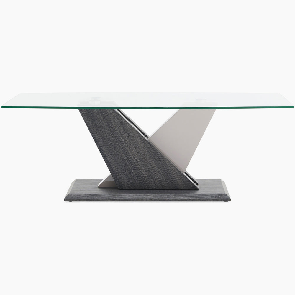 Zenith Coffee Table - Coffee Table Champagne High Gloss / Dark Grey Tables Sterling Home 1