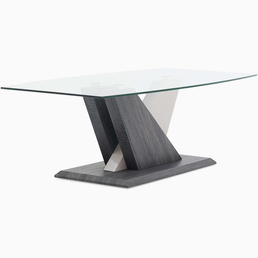 Zenith Coffee Table - Coffee Table Champagne High Gloss / Dark Grey Tables Sterling Home 3