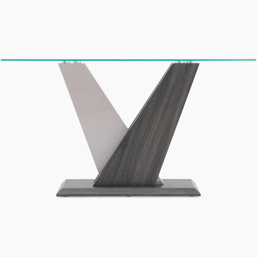 Zenith Console Table - Sofa Table Champagne High Gloss / Dark Grey Tables Sterling Home 1