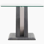 Zenith Side Table - End Table Champagne High Gloss / Dark Grey Tables Sterling Home 4