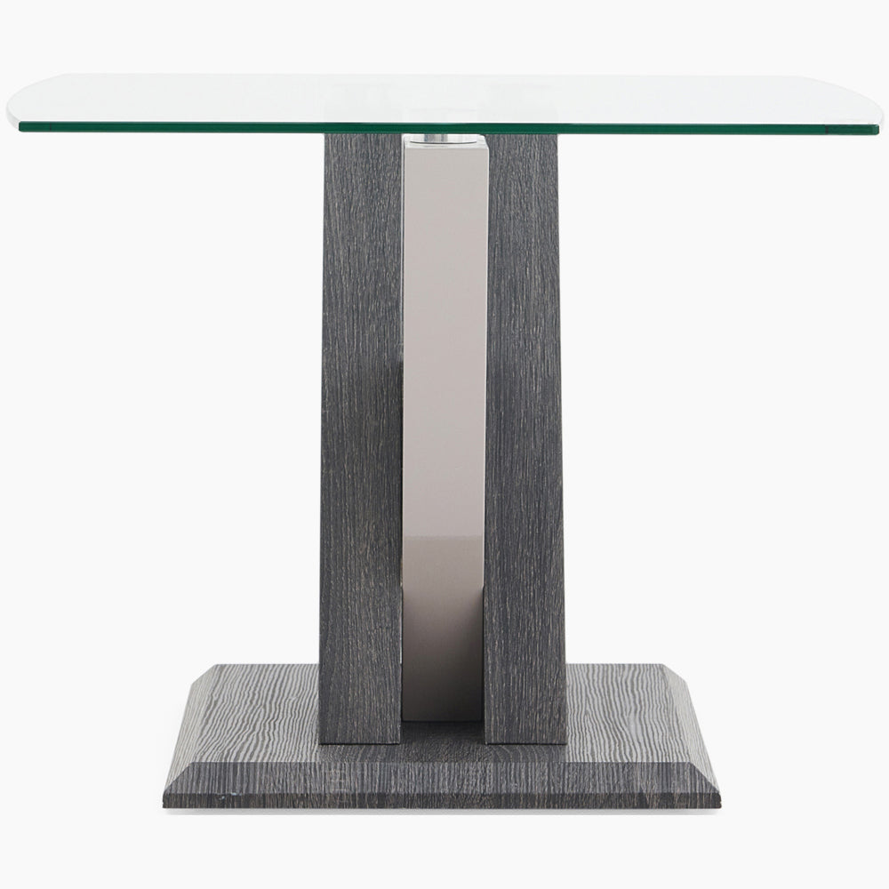 Zenith Side Table - End Table Champagne High Gloss / Dark Grey Tables Sterling Home 4