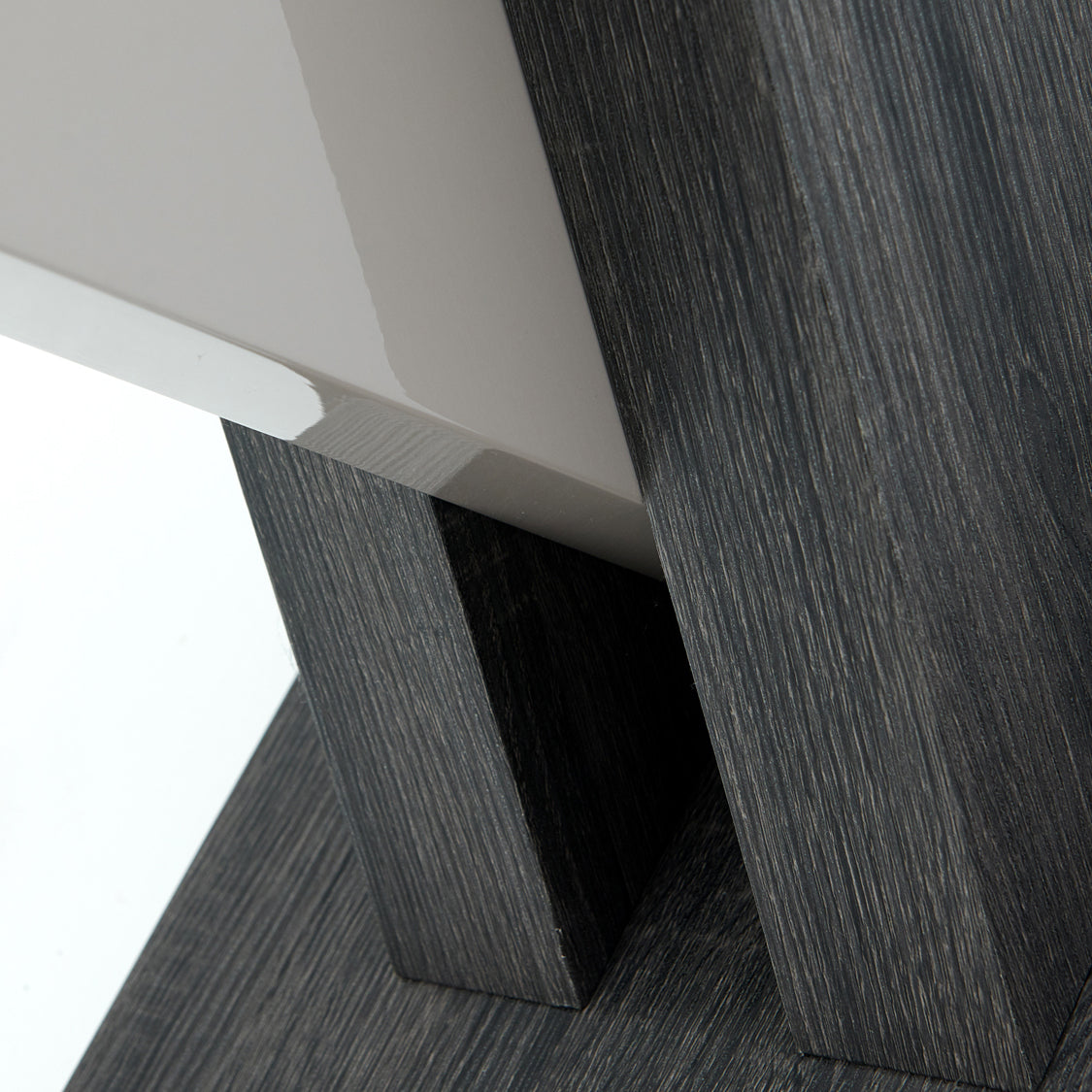 Zenith Side Table - End Table Champagne High Gloss / Dark Grey Tables Sterling Home 6