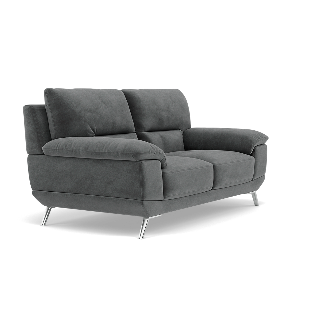 Zuco 2 Seater Sofa - 2 Seater Sofa Fabric — FAB-MEG-20  PEWTER, gallery image 1