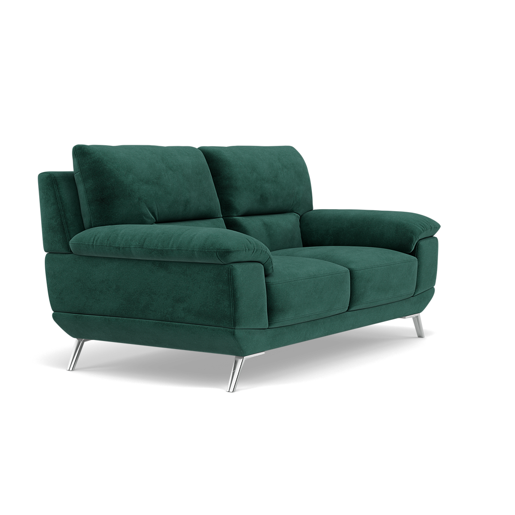 Zuco 2 Seater Sofa - 2 Seater Sofa Fabric — FAB-MEG-37  EMERALD GREEN, gallery image 1
