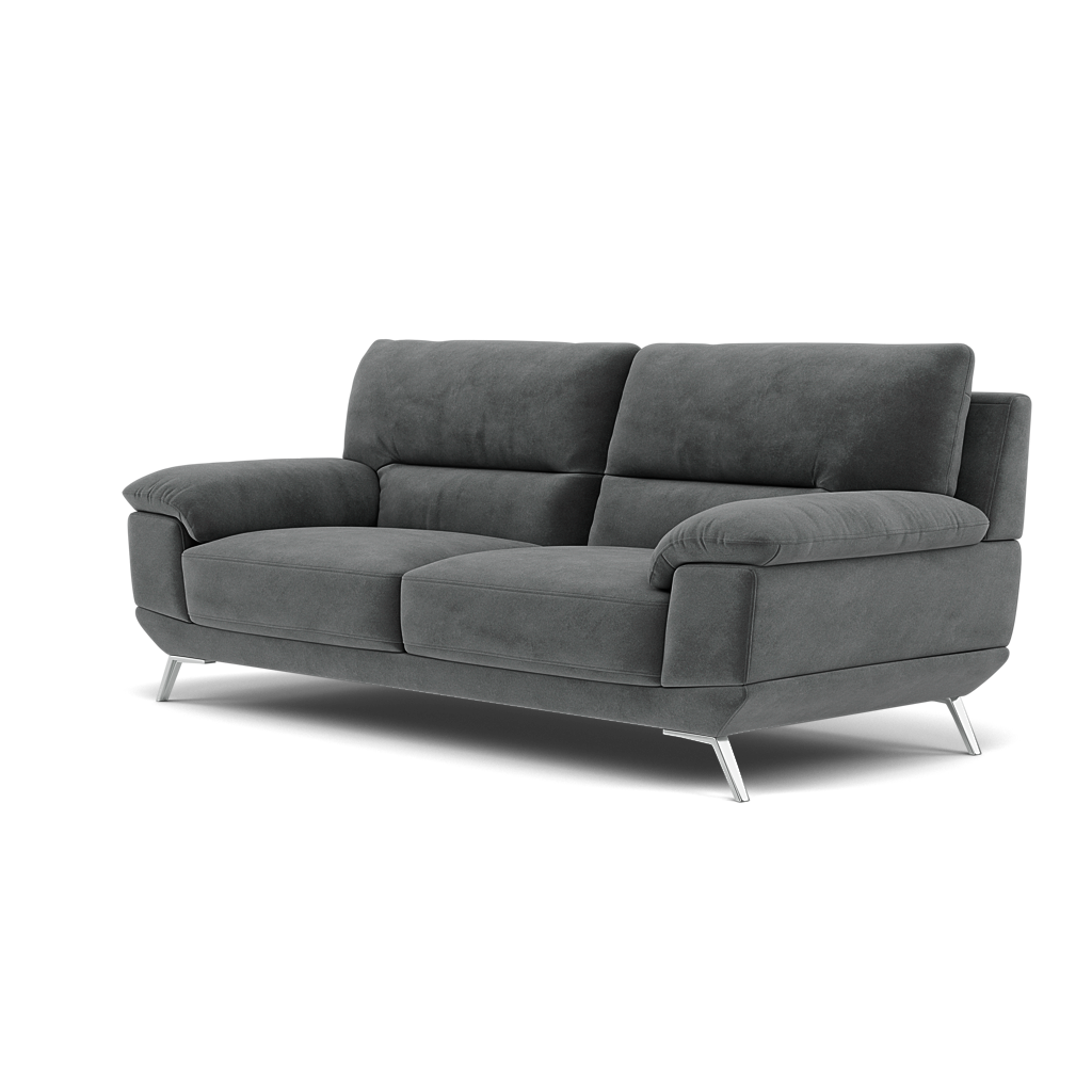 Zuco 3 Seater Sofa - 3 Seater Sofa Fabric — FAB-MEG-20  PEWTER, gallery image 3