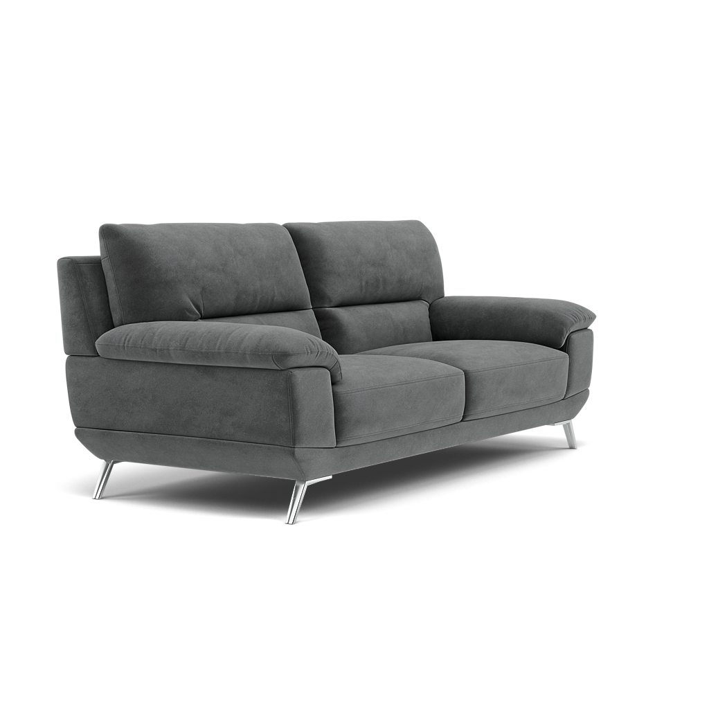 Zuco 3 Seater Sofa - 3 Seater Sofa Fabric — FAB-MEG-20  PEWTER, gallery image 1