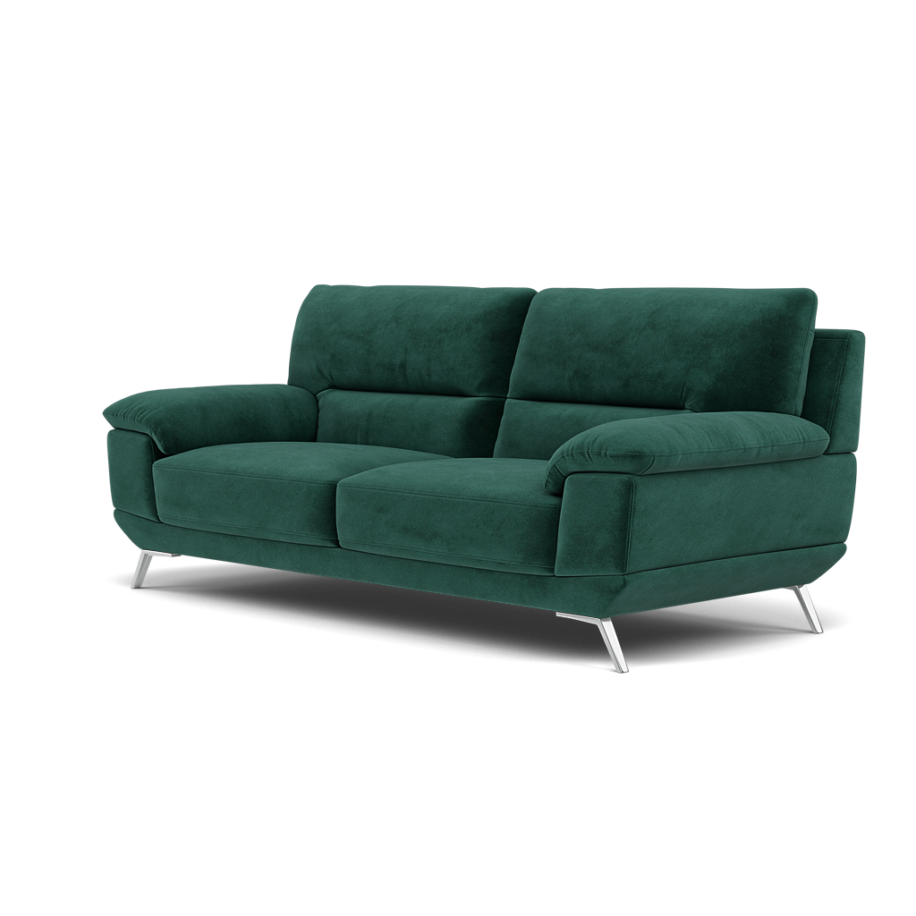 Zuco 3 Seater Sofa - 3 Seater Sofa Fabric — FAB-MEG-37  EMERALD GREEN, gallery image 3
