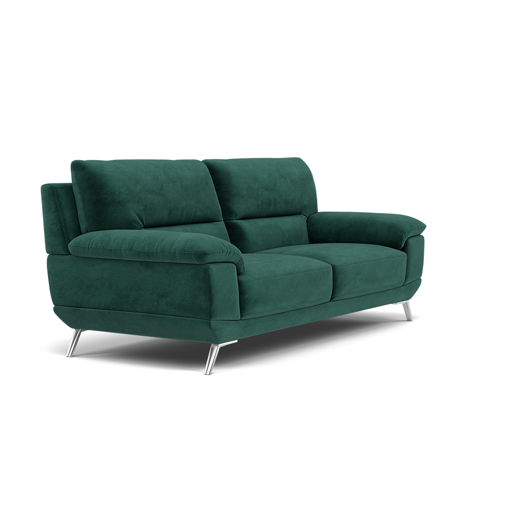 Zuco 3 Seater Sofa - 3 Seater Sofa Fabric — FAB-MEG-37  EMERALD GREEN, gallery image 1