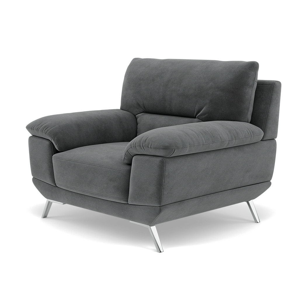 Zuco Armchair - Armchair Fabric — FAB-MEG-20  PEWTER, gallery image 3